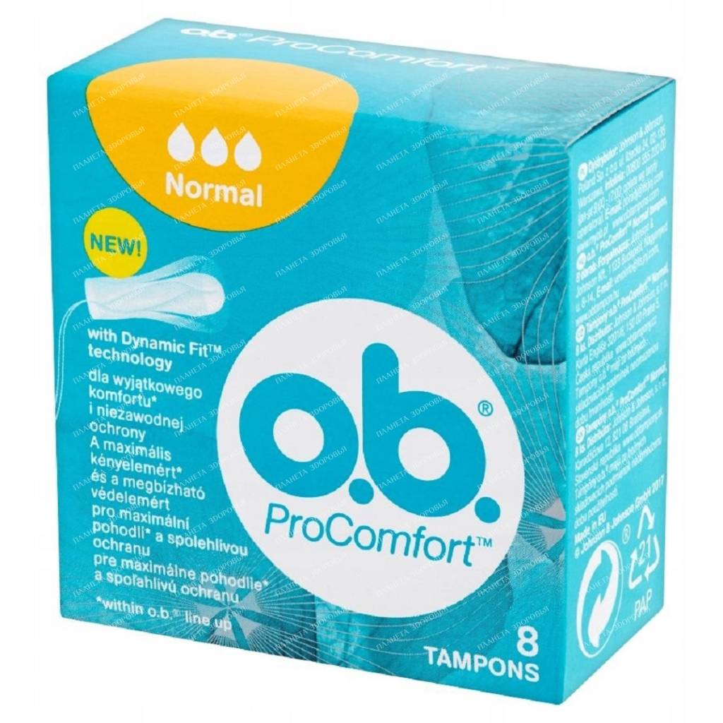 ob ProComfort Normal Tampons for women 8 pcs