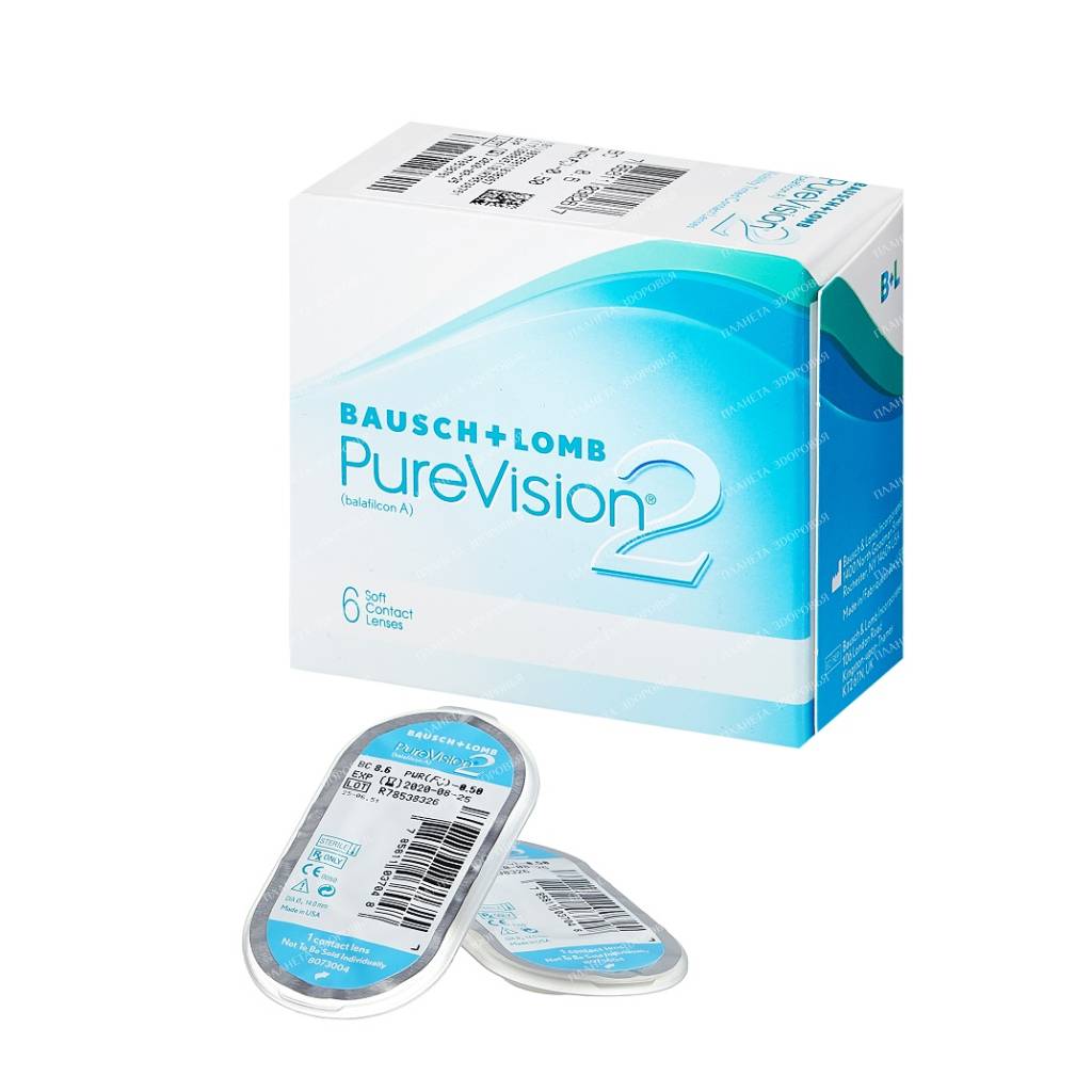 Soft contact lenses: lenses Bausch+Lomb PureVision 2 (balafilcon A) r8.6/d-0.5