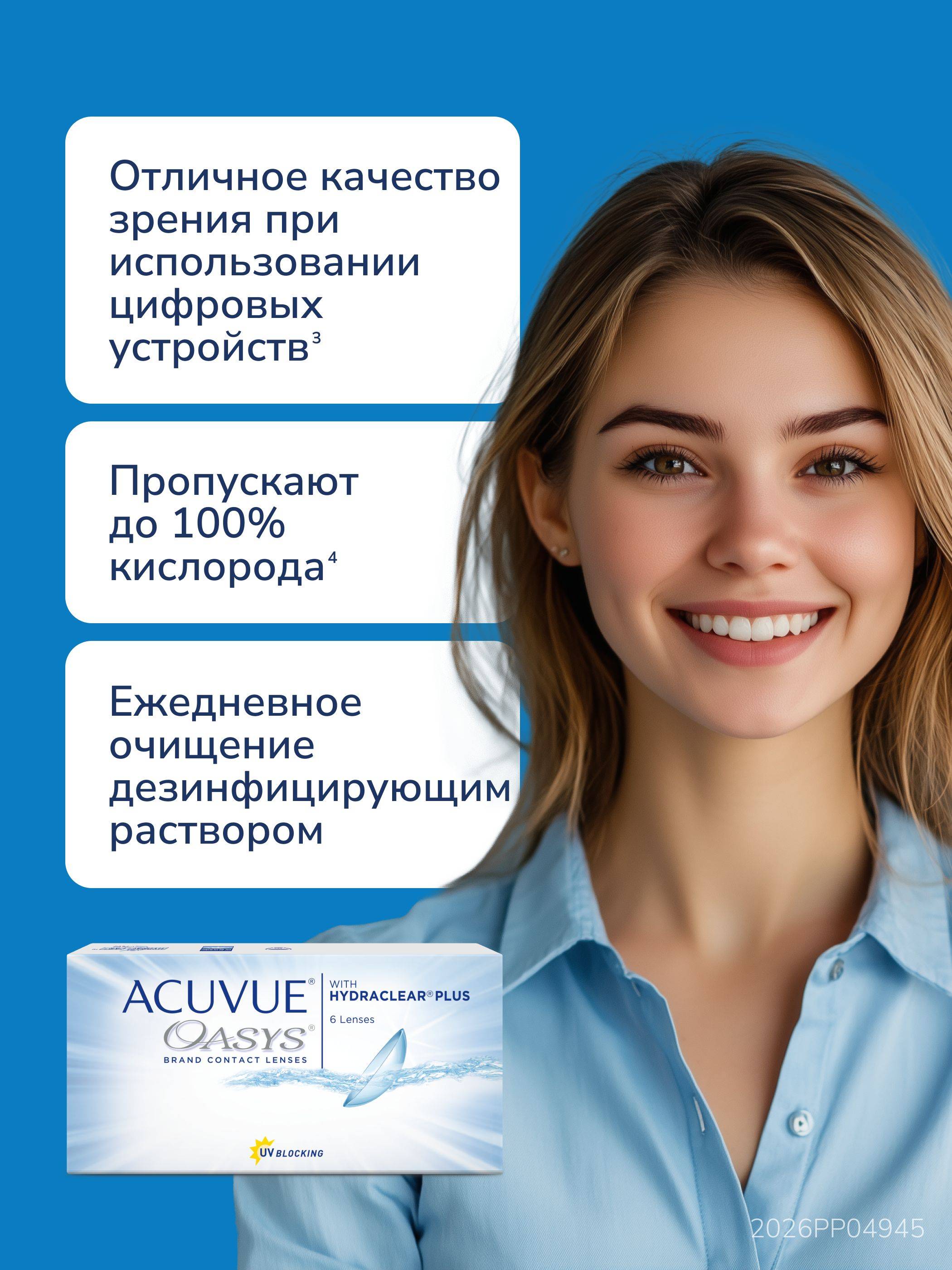 ACUVUE OASYS Daily & Extended Wear Contact Lenses, -4.25, 8.8 Base Curve, 6-Pack #2