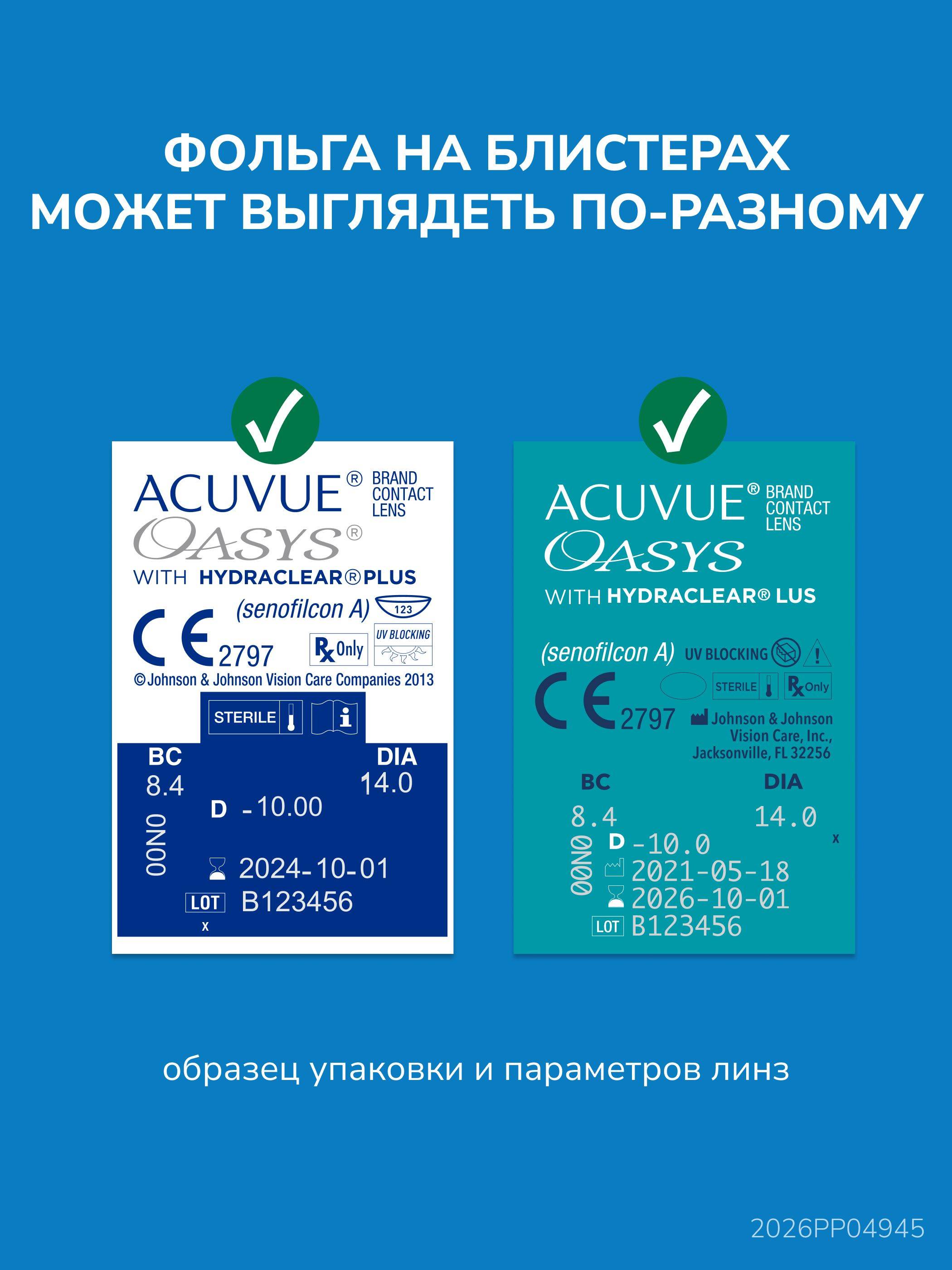 ACUVUE OASYS Daily & Extended Wear Contact Lenses, -4.25, 8.8 Base Curve, 6-Pack #7