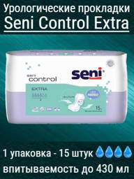 Seni Control Extra Women's Incontinence Pads, 4 Drops 430 ml, 15 Count #1