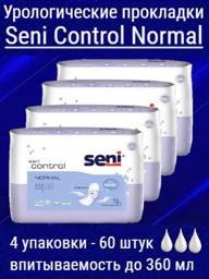 Seni Control Normal Urinary Pads, 3 Drops, 60 Pads 360 ml, 15 Count #1