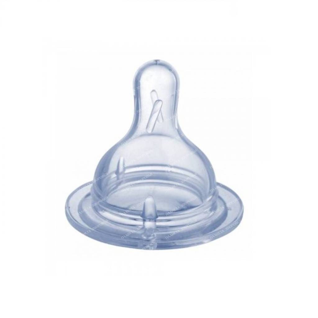 Canpol babies Soother silicone teat (round, for bottles with a wide neck, slow flow, 3-6+), 21/720