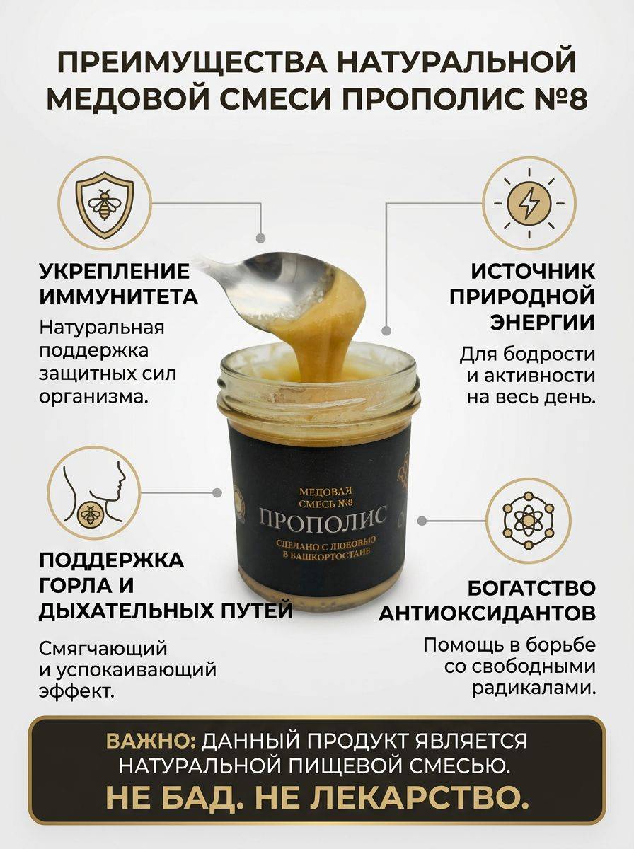 DIKIY MED Propolis Paste 200 g in Glass Jar with Cardboard Box #2
