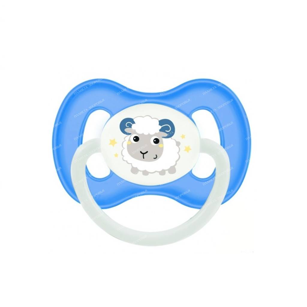 Canpol babies Latex pacifier (round 0-6 months with luminous ring) 23/277 (blue)