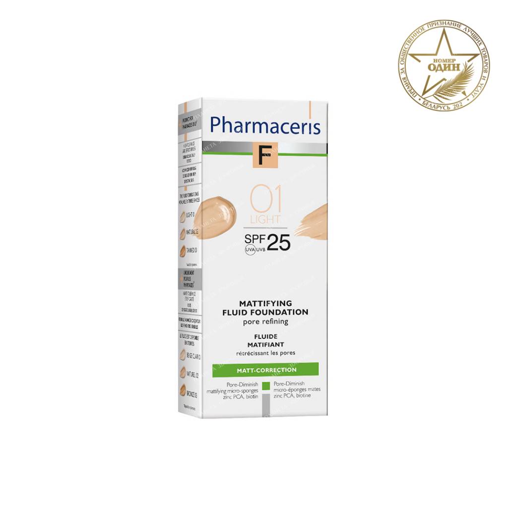 Pharmaceris F Mattifying Foundation Fluid SPF 25 (Tone: 01), 30 ml