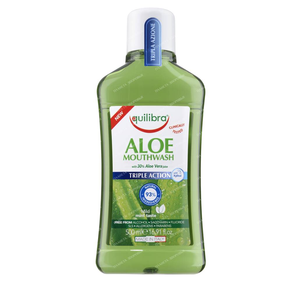 EQUILIBRA "Aloe" Triple Action Mouthwash, 500 ml