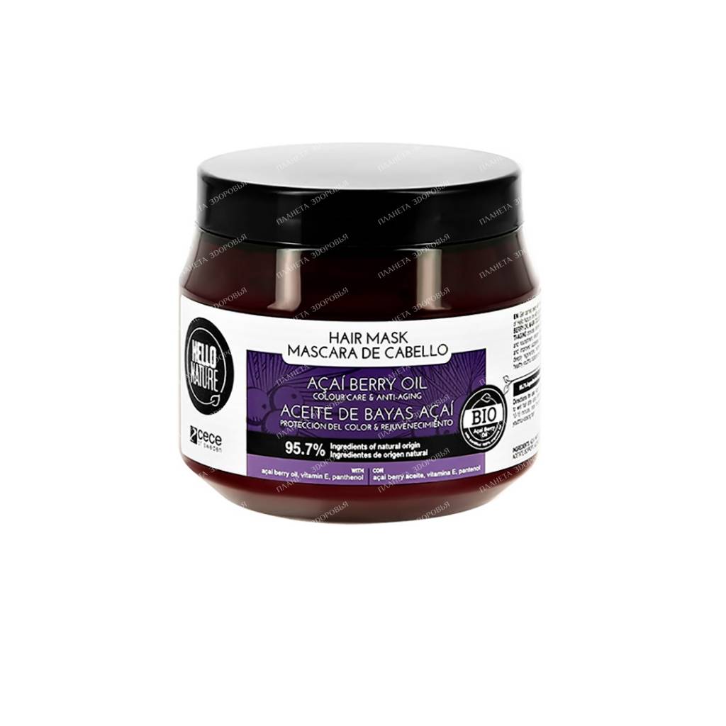 HELLO NATURE ACAI BERRY OIL MASK Acai oil hair mask, 250ml