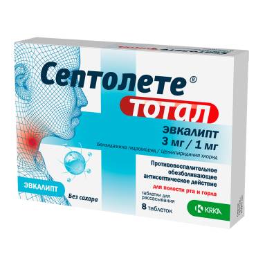 Septolete Total Eucalyptus Lozenges 3mg/1mg, 24 Tablets