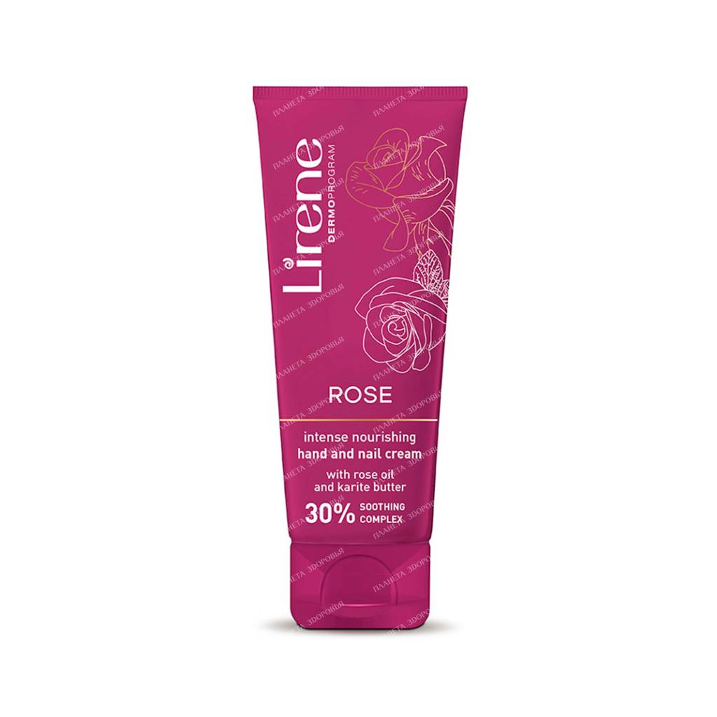 Lirene Intensive nourishing hand and nail cream with rose oil and shea butter, 75 ml