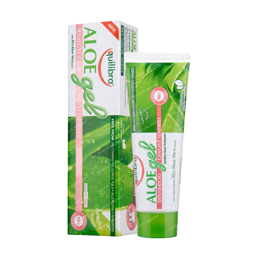 EQUILIBRA "Aloe Gel" Toothpaste for sensitive gums, 75 ml