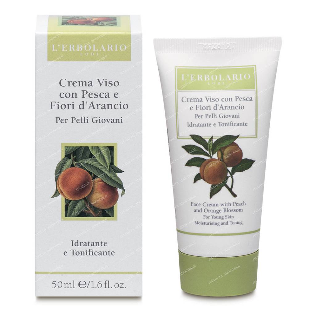 L'Erbolario Face Cream with Peach and Orange Blossom for Young Skin 50 ml