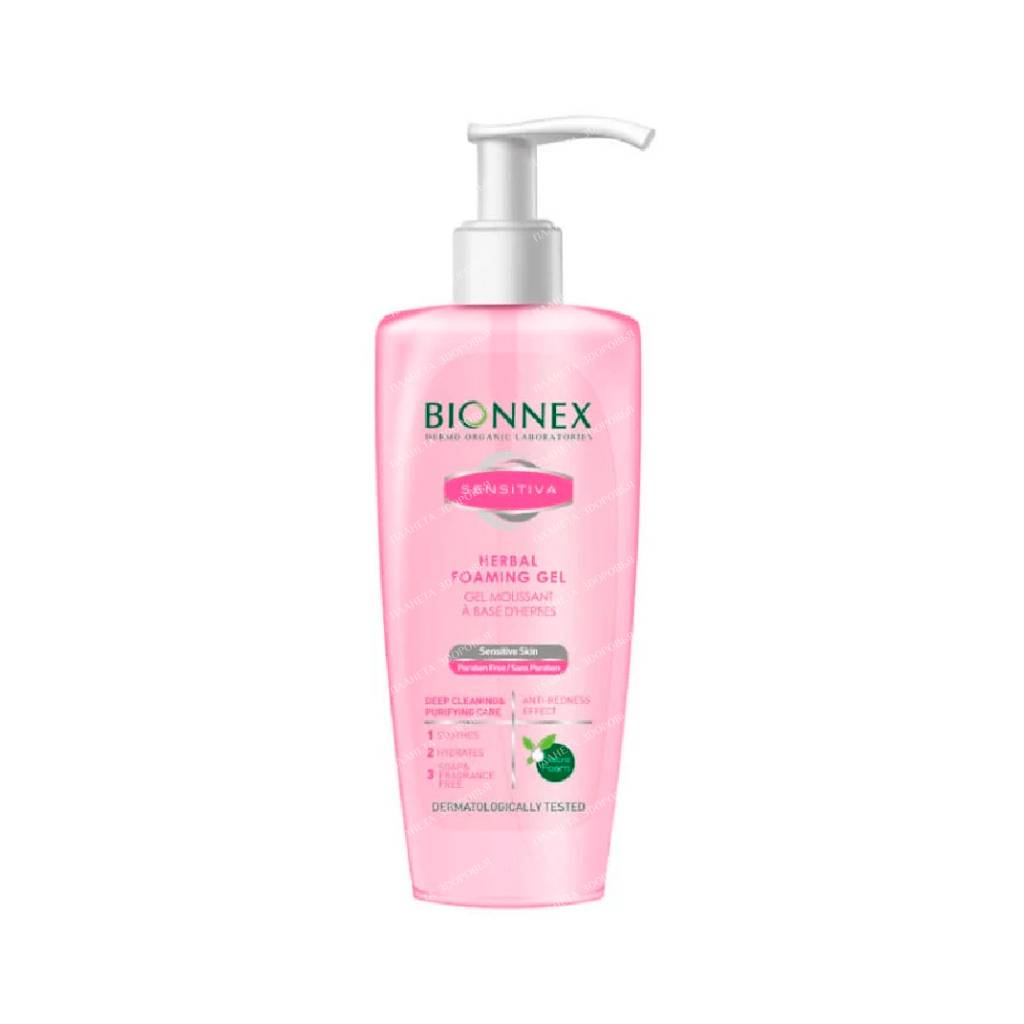 Bionnex Sensitiva Herbal Foaming Gel for Sensitive Skin, 200 ml