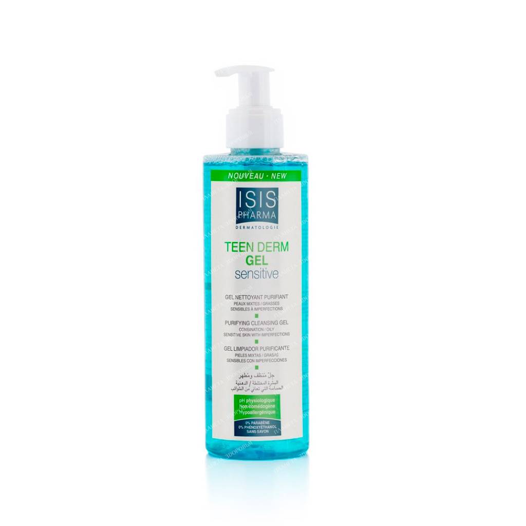 ISISPHARMA TEEN DERM Gel sensitive (Tin derm sensitive) combin. and fat. skin, 250 ml