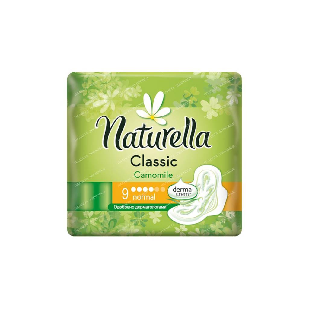 Naturella Classic Camomile Normal with wings Flavored feminine sanitary pads with wings, 9 pcs