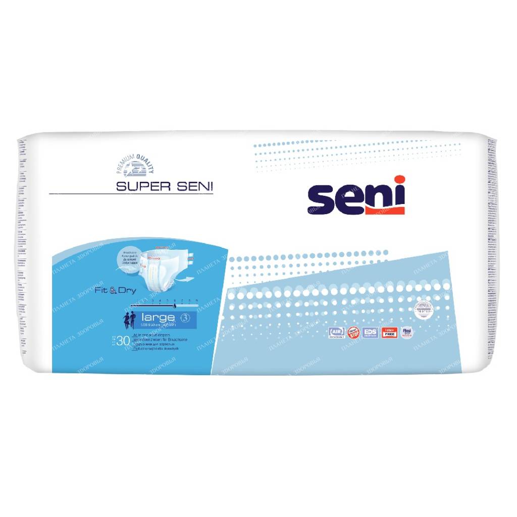 Super Seni large Breathable diapers for adults 30 pcs