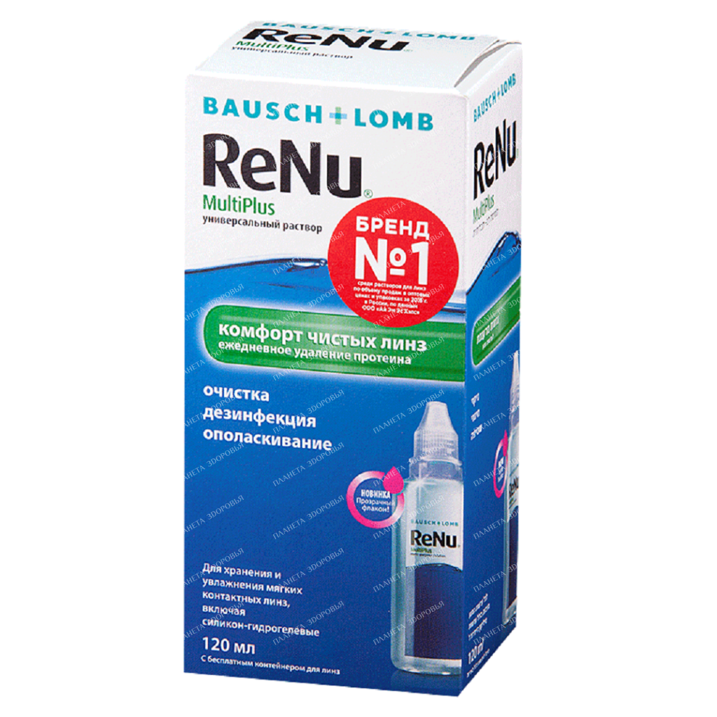 Universal sterile solution for contact lenses ReNu MultiPlus 60ml with container