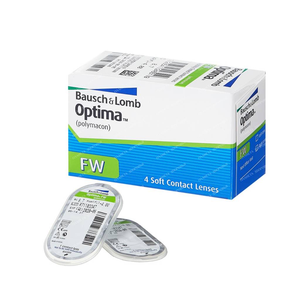 Contact lenses soft: lenses Optima FW (polymacon) r8,4/d-4,0