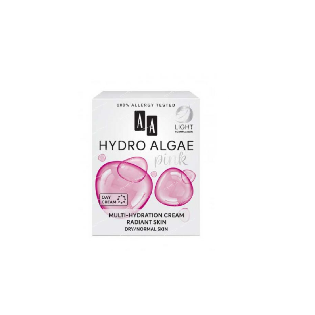 AA HYDRO ALGAE pink Multi-moisturizing day cream for dry to normal skin, 50 ml