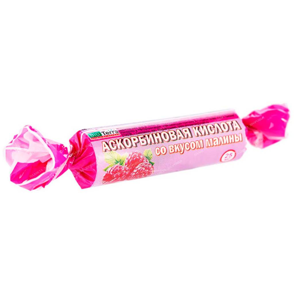 Ascorbic acid with raspberry flavor tablets №10