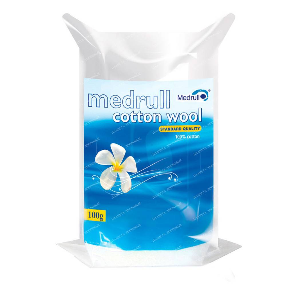 Medical surgical cotton wool Medrull non-sterile 100g (roll)