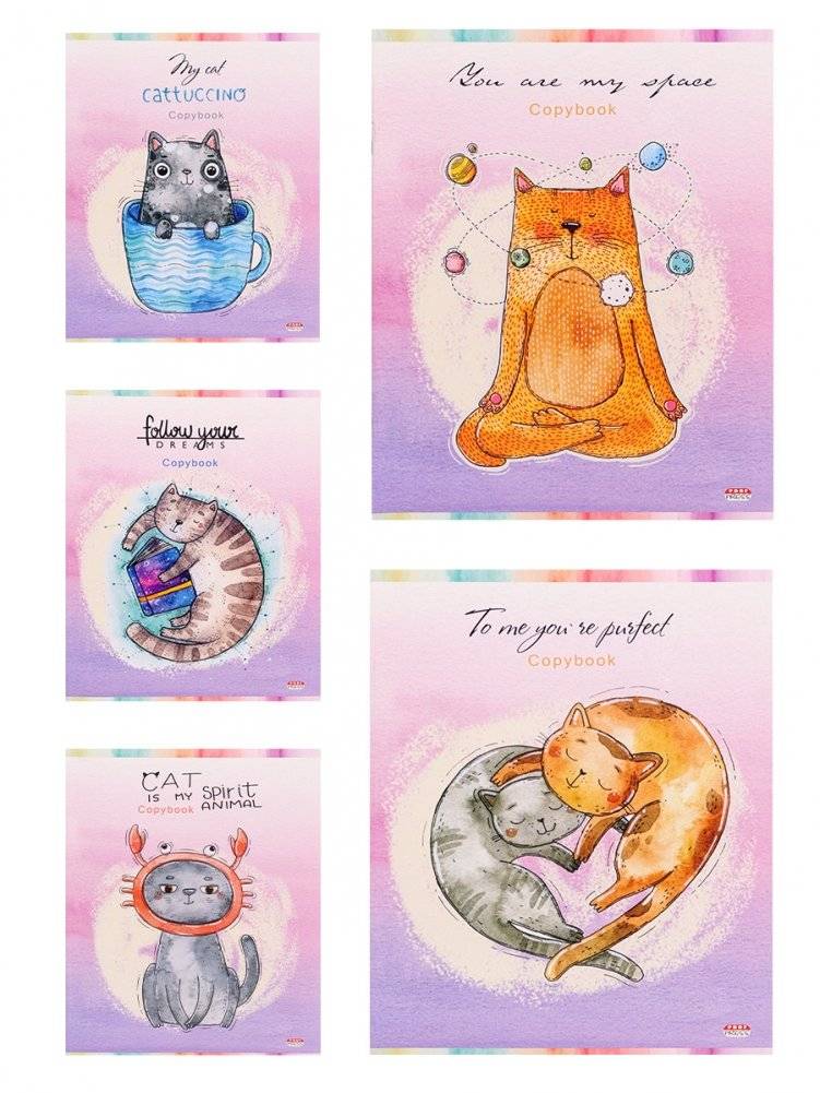 Тетрадь "Коты-друзья", А5, 48 листов, клетка | Notebook "Cats‑Friends", A5, 48 Pages, Grid