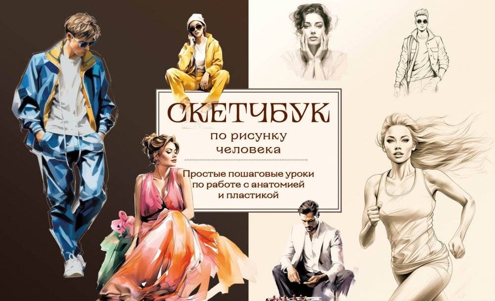 Скетчбук по рисунку человека. Простые пошаговые уроки по работе с анатомией и пластикой | Human Figure Drawing Sketchbook: Simple Step-by-Step Lessons on Anatomy and Movement