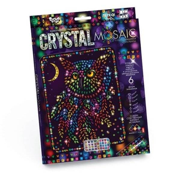 Набор креативного творчества "Crystal Mosaic. Сова" | Crystal Mosaic Creative Craft Set – Owl