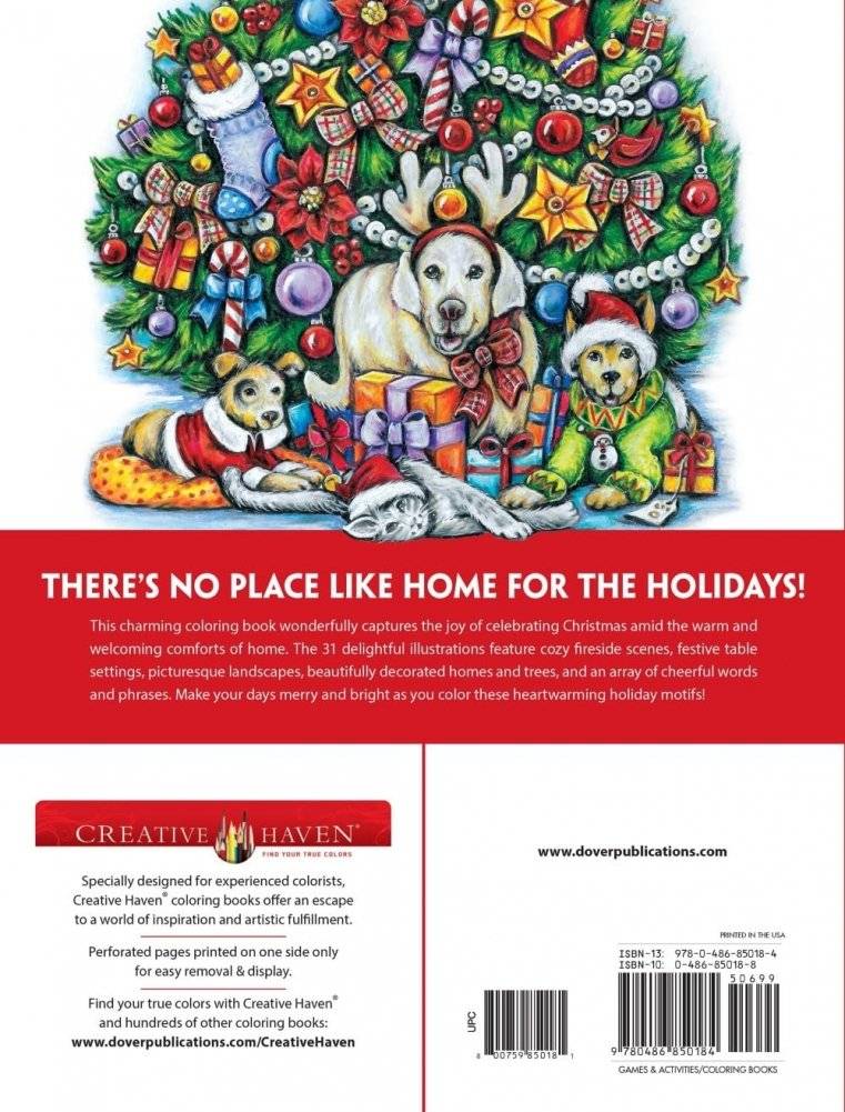 Creative Haven Home for the Holidays Coloring Book фото книги 2