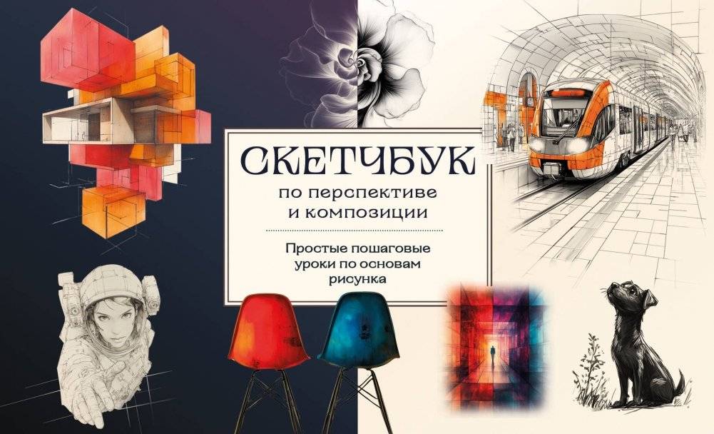 Скетчбук по перспективе и композиции. Простые пошаговые уроки по основам рисунка | Sketchbook for Perspective and Composition: Simple Step-by-Step Drawing Fundamentals