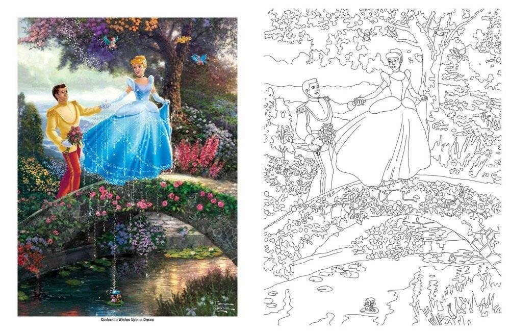 Disney Dreams Collection Original Art By Thomas Kinkade Coloring Book фото книги 2