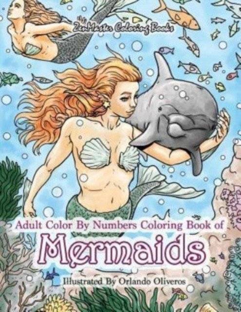 Цветной альбом для взрослых с рисунками морских нимф | Adult Mermaid Color