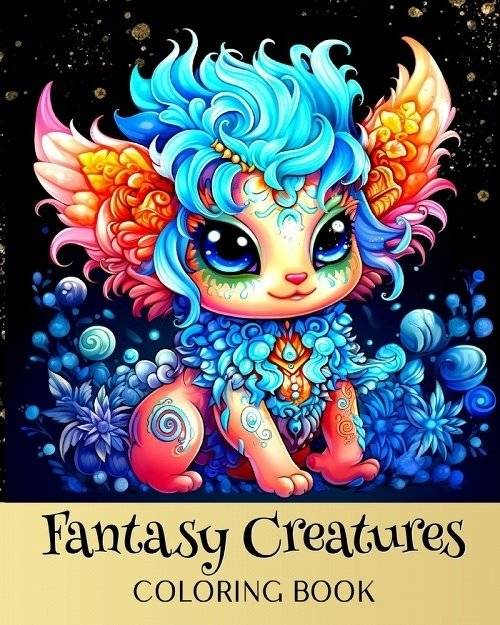 Fantasy Creatures Coloring Book: Fantasy Coloring Pages with Cute Mystical and Mythical Creatures | Fantasy Creatures Coloring Book