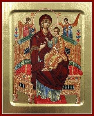 Икона Пресвятой Богородицы Всецарица на дереве | Ikona Presviatoi Bogoroditsy Vsetsaritsa na dereve