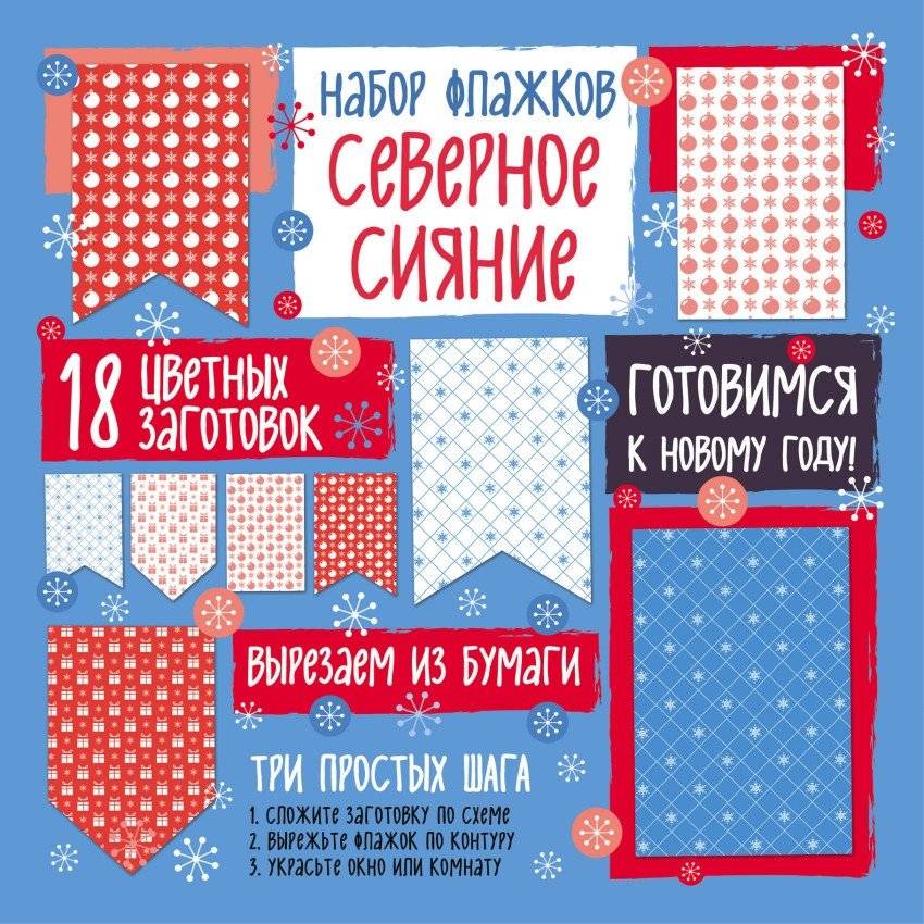 Набор флажков из бумаги "Северное сияние" | Aurora Borealis Paper Flag Set
