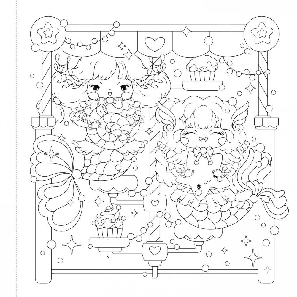 Manga Sparkle: Mermaid City. A Shimmery Manga & Anime Style Coloring Book фото книги 4