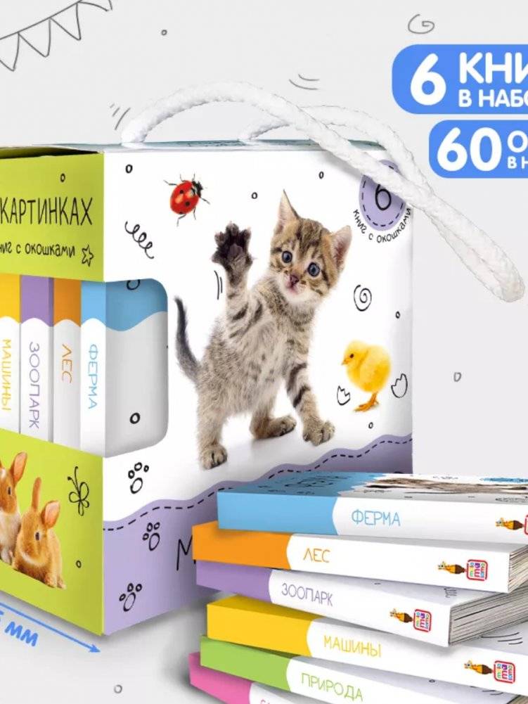 Шоубокс "Мир в картинках". Набор книг с окошками фото книги 2