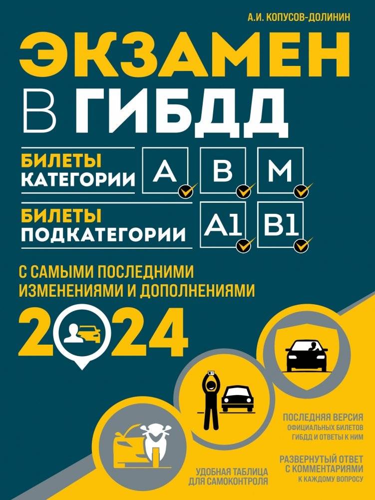 Экзамен в ГИБДД. Категории А, В, M, подкатегории A1, B1 с последними изменениями и дополнениями на 2024 год | Driving Exam in GIBDD: Categories A, B, M, Subcategories A1, B1 - Updated for 2024