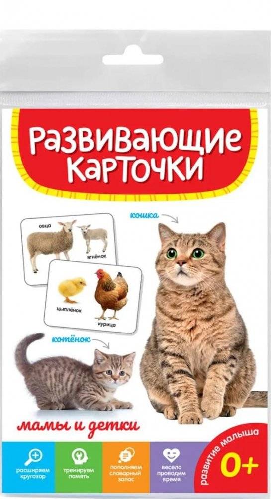 Развивающие карточки. Мамы и детки | Educational cards. Moms and babies