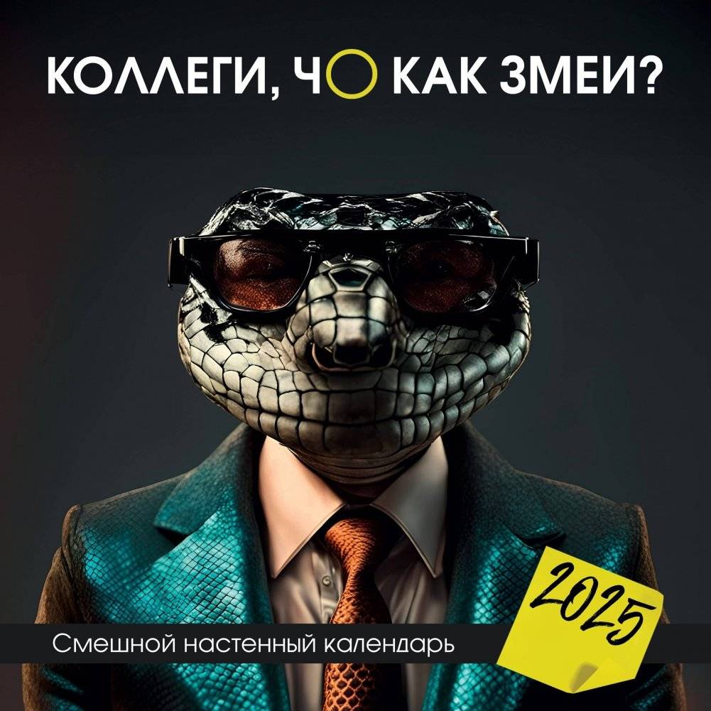 Коллеги, чо как змеи? Смешной настенный календарь на 2025 год (300х300 мм) | Colleagues, How Are the Snakes? Funny Wall Calendar 2025 (300x300 mm)