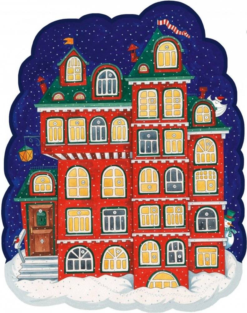 Пряничный домик с окошками. Календарь на 2022 год | Gingerbread House with Windows Calendar 2022