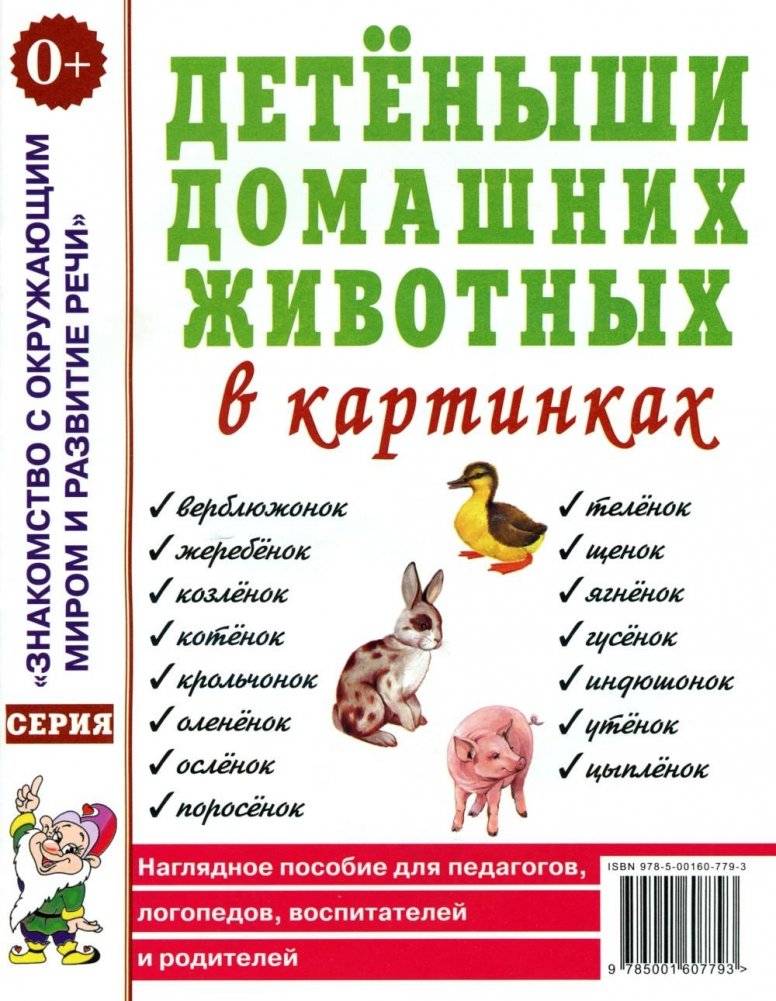 Детеныши домашних животных в картинках. Наглядное пособие для педагогов, логопедов, воспитателей и родителей | Baby Animals in Pictures: A Visual Aid for Educators, Speech Therapists, Caregivers, and Parents