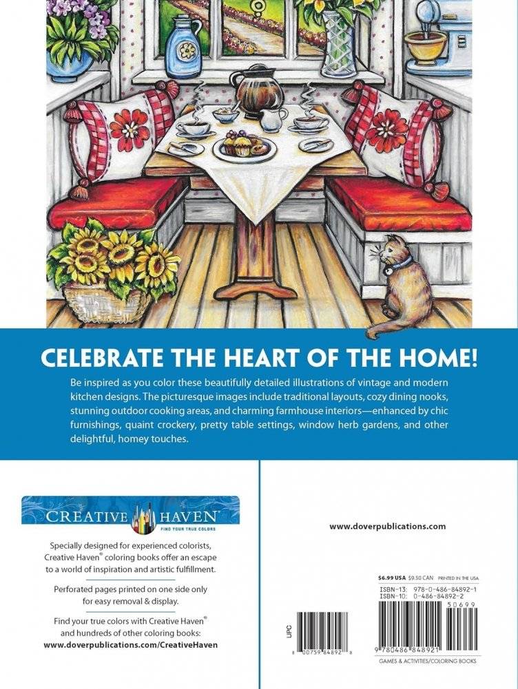 Creative Haven Country Kitchen Charm Coloring Book фото книги 2