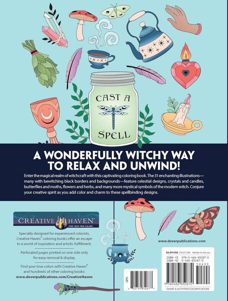 Creative Haven Witchcraft Coloring Book фото книги 2