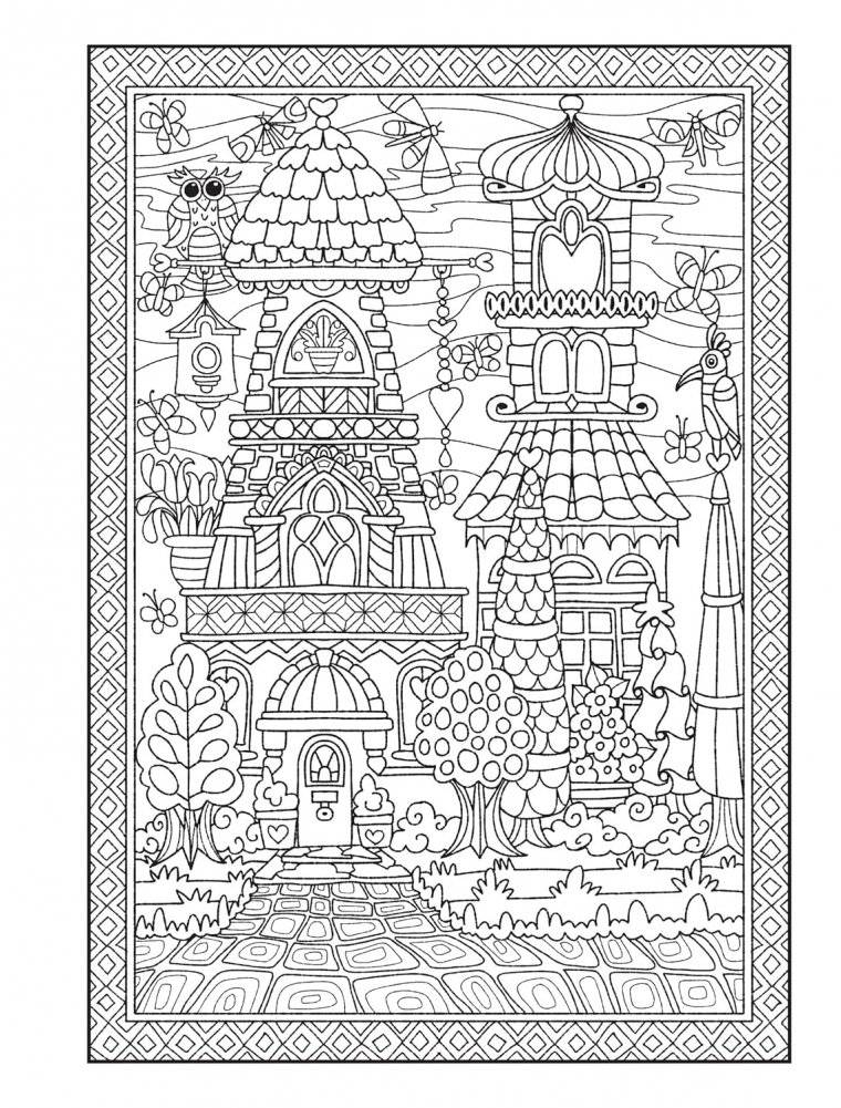 Creative Haven Whimsical Houses Coloring Book фото книги 5