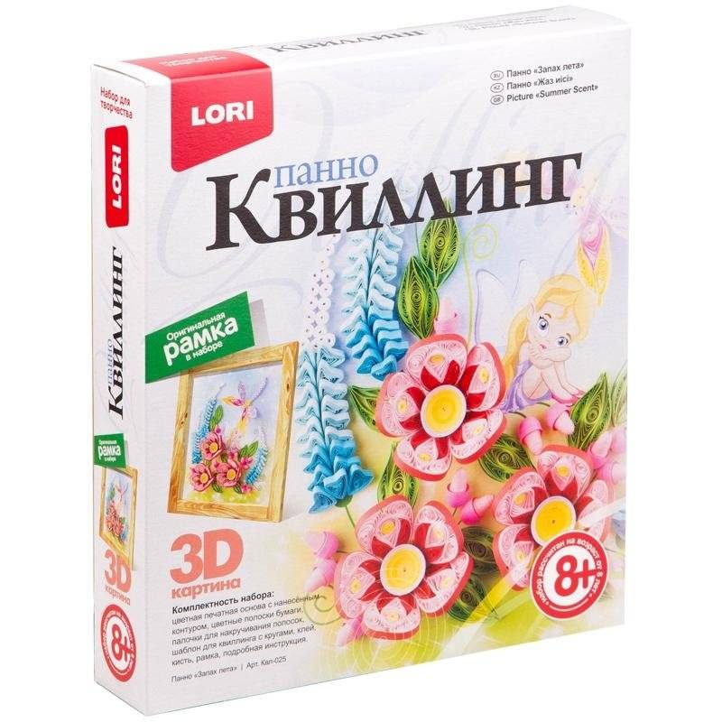 Квиллинг-панно Lori 3D "Запах лета", с рамкой, картонная коробка | Lori 3D Quilling Panel "Scent of Summer" with Frame